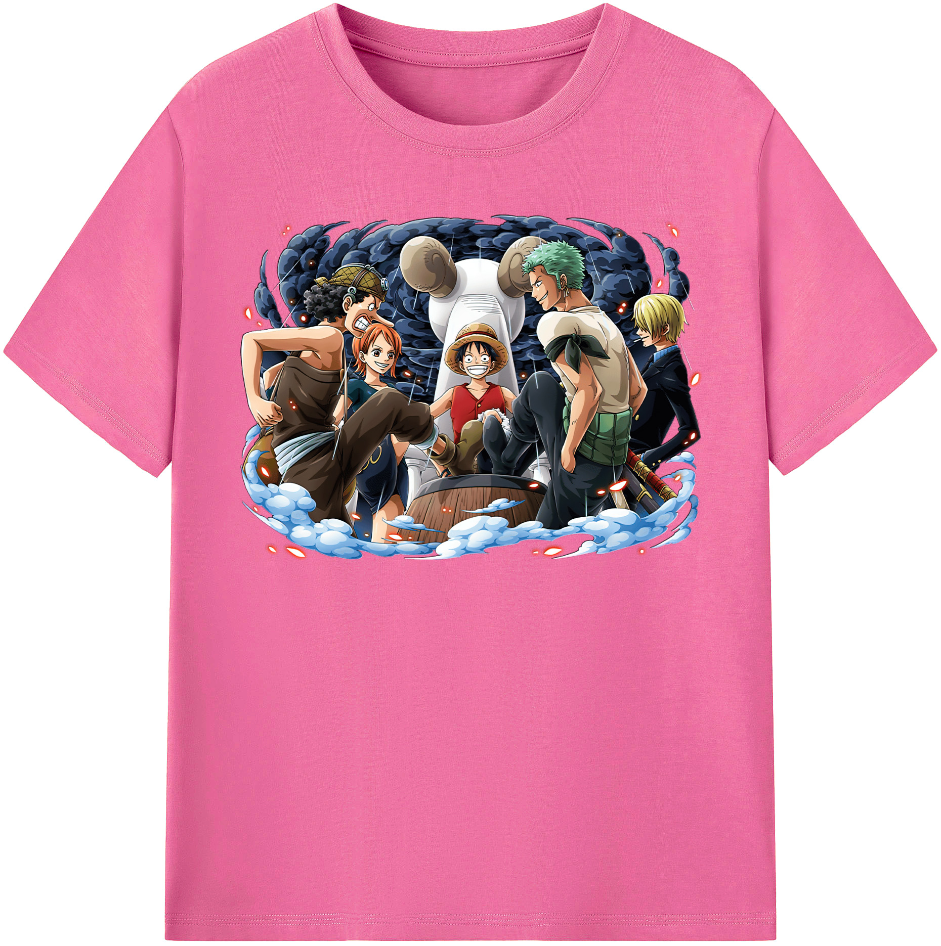 ワンピース モンキー・D・ルフィ ONE PIECE Monkey D. Luffy レディースカジュアルプリントTシャツ（綿100％）